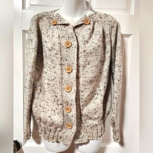 Women's donegal handmade knit cardigan sweater